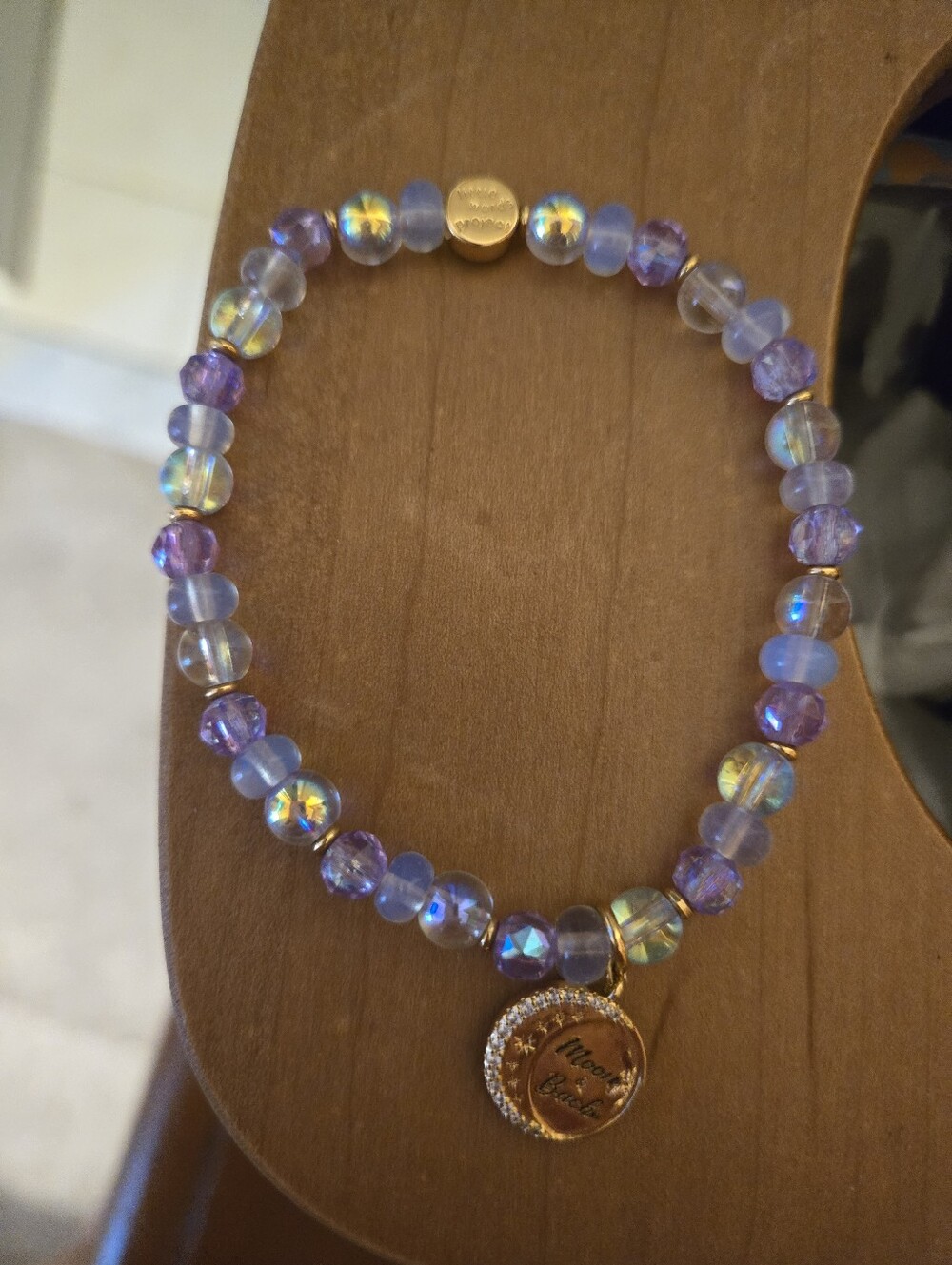 Little Words Project Moon And Back Charm Bracelet - Twilight Amethyst
